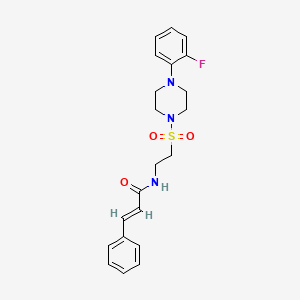 molecular formula C21H24FN3O3S B2426669 N-(2-((4-(2-fluorophenyl)piperazin-1-yl)sulfonyl)ethyl)cinnamamide CAS No. 897613-67-1