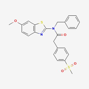 molecular formula C24H22N2O4S2 B2426684 N-benzyl-N-(6-methoxybenzo[d]thiazol-2-yl)-2-(4-(methylsulfonyl)phenyl)acetamide CAS No. 941971-95-5