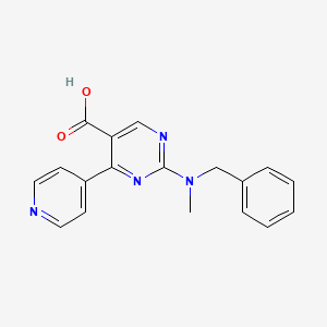 molecular formula C18H16N4O2 B2426692 2-[Benzyl(methyl)amino]-4-(4-pyridyl)-5-pyrimidinecarboxylic acid CAS No. 1775440-77-1