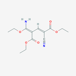 molecular formula C13H18N2O5 B2426694 4-[氨基(乙氧基)亚甲基]-2-氰基-2-戊二烯二酸二乙酯 CAS No. 320420-20-0