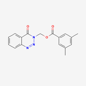 molecular formula C17H15N3O3 B2426696 (4-oxobenzo[d][1,2,3]triazin-3(4H)-yl)methyl 3,5-dimethylbenzoate CAS No. 453550-46-4