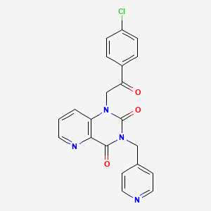 molecular formula C21H15ClN4O3 B2426698 1-(2-(4-chlorophenyl)-2-oxoethyl)-3-(pyridin-4-ylmethyl)pyrido[3,2-d]pyrimidine-2,4(1H,3H)-dione CAS No. 941953-86-2