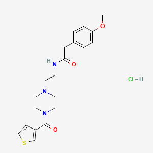 2-(4-Methoxyphenyl)-N-{2-[4-(thiophene-3-carbonyl)piperazin-1-YL]ethyl}acetamide hydrochloride