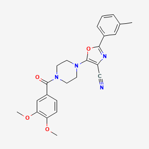 molecular formula C24H24N4O4 B2426701 5-(4-(3,4-Dimethoxybenzoyl)piperazin-1-yl)-2-(m-tolyl)oxazole-4-carbonitrile CAS No. 946277-88-9