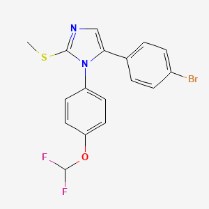 molecular formula C17H13BrF2N2OS B2426702 5-(4-bromophenyl)-1-(4-(difluoromethoxy)phenyl)-2-(methylthio)-1H-imidazole CAS No. 1226432-05-8