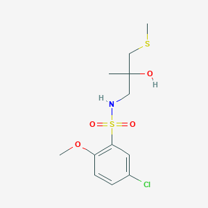 molecular formula C12H18ClNO4S2 B2426706 5-chloro-N-(2-hydroxy-2-methyl-3-(methylthio)propyl)-2-methoxybenzenesulfonamide CAS No. 1396870-45-3