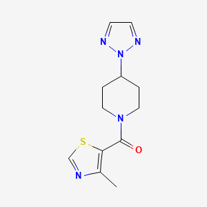 molecular formula C12H15N5OS B2426716 （4-(2H-1,2,3-三唑-2-基)哌啶-1-基)(4-甲基噻唑-5-基)甲酮 CAS No. 2201284-11-7