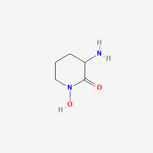 molecular formula C5H10N2O2 B2426718 3-Amino-1-hydroxypiperidin-2-one CAS No. 7438-77-9