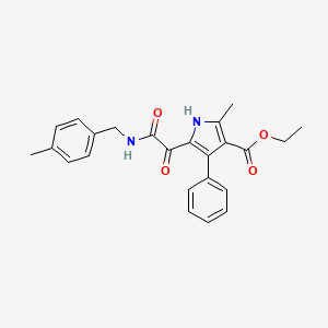 ethyl 2-methyl-5-(2-((4-methylbenzyl)amino)-2-oxoacetyl)-4-phenyl-1H-pyrrole-3-carboxylate