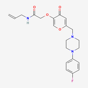 molecular formula C21H24FN3O4 B2426725 2-[6-[[4-(4-氟苯基)哌嗪-1-基]甲基]-4-氧代吡喃-3-基]氧基-N-丙-2-烯基乙酰胺 CAS No. 898420-64-9