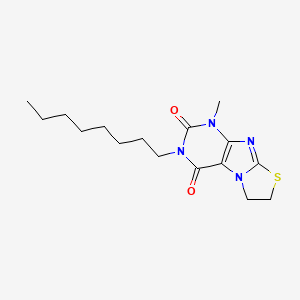molecular formula C16H24N4O2S B2426727 4-Methyl-2-octyl-7,8-dihydropurino[8,7-b][1,3]thiazole-1,3-dione CAS No. 329700-88-1