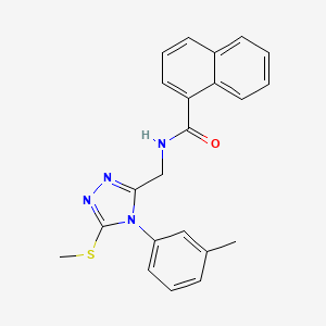 molecular formula C22H20N4OS B2426734 N-[[4-(3-methylphenyl)-5-methylsulfanyl-1,2,4-triazol-3-yl]methyl]naphthalene-1-carboxamide CAS No. 391948-48-4