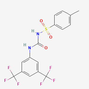 molecular formula C16H12F6N2O3S B2426739 1-(3,5-Bis(trifluoromethyl)phenyl)-3-((4-methylphenyl)sulfonyl)urea CAS No. 748147-58-2