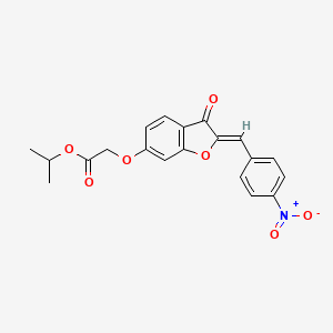 molecular formula C20H17NO7 B2426751 (Z)-异丙基 2-((2-(4-硝基亚苄基)-3-氧代-2,3-二氢苯并呋喃-6-基)氧基)乙酸酯 CAS No. 622806-08-0