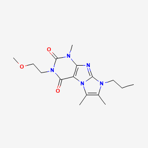 molecular formula C16H23N5O3 B2426756 2-(2-Methoxyethyl)-4,7,8-trimethyl-6-propylpurino[7,8-a]imidazole-1,3-dione CAS No. 878412-11-4