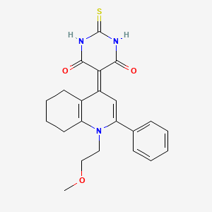 5-(1-(2-methoxyethyl)-2-phenyl-5,6,7,8-tetrahydroquinolin-4(1H)-ylidene)-2-thioxodihydropyrimidine-4,6(1H,5H)-dione