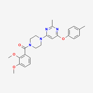 molecular formula C25H28N4O4 B2426762 (2,3-Dimethoxyphenyl)(4-(2-methyl-6-(p-tolyloxy)pyrimidin-4-yl)piperazin-1-yl)methanone CAS No. 946249-08-7
