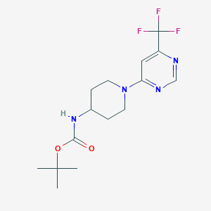 molecular formula C15H21F3N4O2 B2426769 叔丁基 1-(6-(三氟甲基)嘧啶-4-基)哌啶-4-基氨基甲酸酯 CAS No. 1329672-93-6