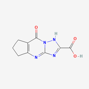 molecular formula C9H8N4O3 B2426776 8-氧代-5,6,7,8-四氢-4H-环戊[d][1,2,4]-三唑并[1,5-a]嘧啶-2-羧酸 CAS No. 842975-47-7