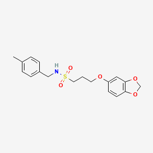 molecular formula C18H21NO5S B2426777 3-(benzo[d][1,3]dioxol-5-yloxy)-N-(4-methylbenzyl)propane-1-sulfonamide CAS No. 946286-06-2