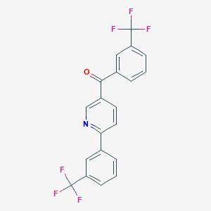 molecular formula C20H11F6NO B2426779 [3-(Trifluoromethyl)phenyl]{6-[3-(trifluoromethyl)phenyl]-3-pyridinyl}methanone CAS No. 860648-91-5