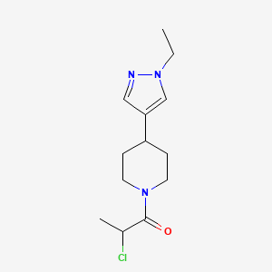 molecular formula C13H20ClN3O B2426783 2-Chloro-1-[4-(1-ethylpyrazol-4-yl)piperidin-1-yl]propan-1-one CAS No. 2411287-73-3