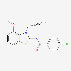 molecular formula C18H13ClN2O2S B2426792 4-chloro-N-(4-methoxy-3-prop-2-ynyl-1,3-benzothiazol-2-ylidene)benzamide CAS No. 868376-83-4