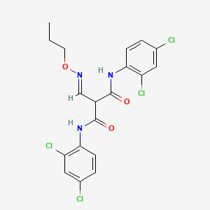 molecular formula C19H17Cl4N3O3 B2426793 N~1~,N~3~-bis(2,4-dichlorophenyl)-2-[(propoxyimino)methyl]malonamide CAS No. 321433-28-7