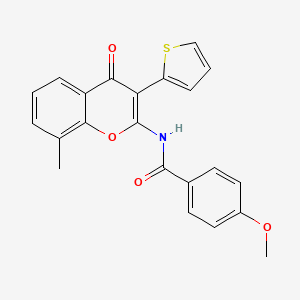 molecular formula C22H17NO4S B2426797 4-methoxy-N-(8-methyl-4-oxo-3-(thiophen-2-yl)-4H-chromen-2-yl)benzamide CAS No. 879575-59-4