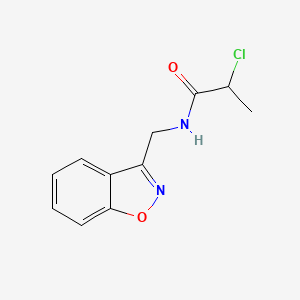 molecular formula C11H11ClN2O2 B2426801 N-(1,2-Benzoxazol-3-ylmethyl)-2-chloropropanamide CAS No. 2411257-79-7