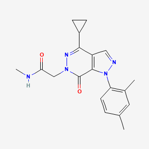 molecular formula C19H21N5O2 B2426807 2-(4-环丙基-1-(2,4-二甲苯基)-7-氧代-1H-吡唑并[3,4-d]哒嗪-6(7H)-基)-N-甲基乙酰胺 CAS No. 1105239-68-6