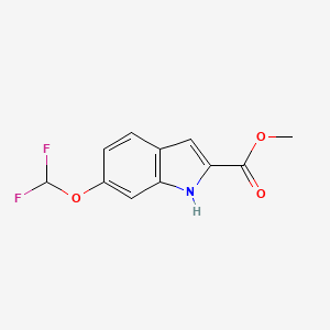molecular formula C11H9F2NO3 B2426814 6-(二氟甲氧基)-1H-吲哚-2-羧酸甲酯 CAS No. 2418671-27-7