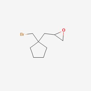 molecular formula C9H15BrO B2426816 2-[[1-(溴甲基)环戊基]甲基]环氧乙烷 CAS No. 2168147-44-0