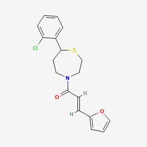 molecular formula C18H18ClNO2S B2426819 (E)-1-(7-(2-氯苯基)-1,4-噻吩-4-基)-3-(呋喃-2-基)丙-2-烯-1-酮 CAS No. 1798283-41-6