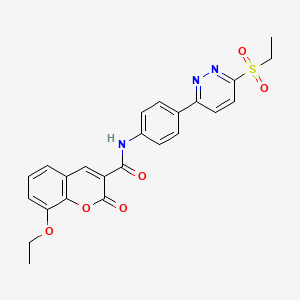 molecular formula C24H21N3O6S B2426826 8-乙氧基-N-(4-(6-(乙磺酰基)吡啶嗪-3-基)苯基)-2-氧代-2H-色烯-3-甲酰胺 CAS No. 921545-26-8