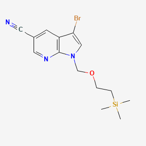molecular formula C14H18BrN3OSi B2426827 3-Bromo-1-((2-(trimethylsilyl)ethoxy)methyl)-1H-pyrrolo[2,3-b]pyridine-5-carbonitrile CAS No. 1788041-63-3