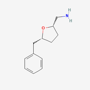 molecular formula C12H17NO B2426829 [(2S,5R)-5-苄氧代氧杂环-2-基]甲胺 CAS No. 2095396-69-1