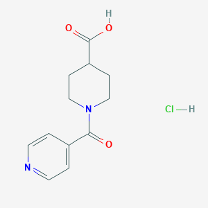 molecular formula C12H15ClN2O3 B2426831 1-(Pyridine-4-carbonyl)piperidine-4-carboxylic acid;hydrochloride CAS No. 2445786-50-3