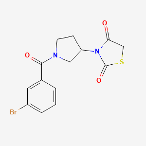 molecular formula C14H13BrN2O3S B2426838 3-(1-(3-溴苯甲酰)吡咯烷-3-基)噻唑烷-2,4-二酮 CAS No. 1798640-59-1