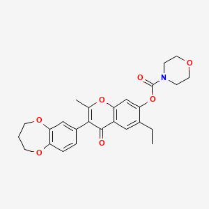 3-(3,4-dihydro-2H-1,5-benzodioxepin-7-yl)-6-ethyl-2-methyl-4-oxo-4H-chromen-7-yl morpholine-4-carboxylate