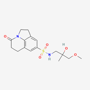molecular formula C16H22N2O5S B2426846 N-(2-Hydroxy-3-methoxy-2-methylpropyl)-11-oxo-1-azatricyclo[6.3.1.04,12]dodeca-4,6,8(12)-triene-6-sulfonamide CAS No. 1795441-18-7