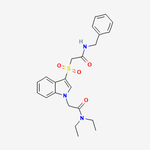 molecular formula C23H27N3O4S B2426849 2-(3-((2-(benzylamino)-2-oxoethyl)sulfonyl)-1H-indol-1-yl)-N,N-diethylacetamide CAS No. 878057-15-9