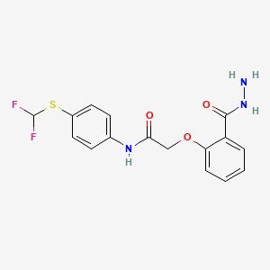 N-{4-[(difluoromethyl)sulfanyl]phenyl}-2-[2-(hydrazinecarbonyl)phenoxy]acetamide