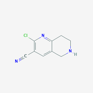 molecular formula C9H8ClN3 B2426853 2-Chloro-5,6,7,8-tetrahydro-1,6-naphthyridine-3-carbonitrile CAS No. 1211515-10-4