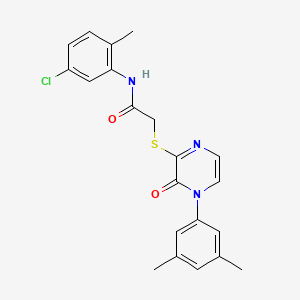 molecular formula C21H20ClN3O2S B2426857 N-(5-氯-2-甲基苯基)-2-((4-(3,5-二甲基苯基)-3-氧代-3,4-二氢吡嗪-2-基)硫代)乙酰胺 CAS No. 895109-24-7