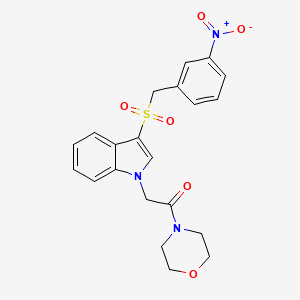molecular formula C21H21N3O6S B2426858 1-morpholino-2-(3-((3-nitrobenzyl)sulfonyl)-1H-indol-1-yl)ethanone CAS No. 894014-25-6