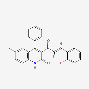 molecular formula C25H18FNO2 B2426863 (E)-3-(3-(2-氟苯基)丙烯酰基)-6-甲基-4-苯基喹啉-2(1H)-酮 CAS No. 332898-61-0