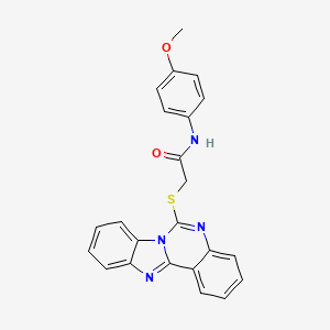 molecular formula C23H18N4O2S B2426870 2-(benzimidazo[1,2-c]quinazolin-6-ylthio)-N-(4-methoxyphenyl)acetamide CAS No. 803694-23-7