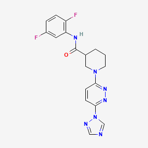 molecular formula C18H17F2N7O B2426871 1-(6-(1H-1,2,4-三唑-1-基)哒嗪-3-基)-N-(2,5-二氟苯基)哌啶-3-甲酰胺 CAS No. 1797889-62-3