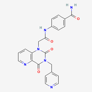 molecular formula C22H18N6O4 B2426875 4-(2-(2,4-二氧代-3-(吡啶-4-基甲基)-3,4-二氢吡啶并[3,2-d]嘧啶-1(2H)-基)乙酰氨基)苯甲酰胺 CAS No. 941953-71-5